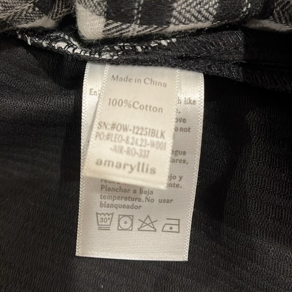 Plaid Lined Corduroy Shacket - BLACK / Large / NWOT - Picture 9 of 15